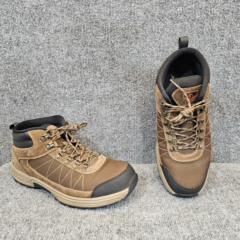 Orthofeet Hunter 489 Mens Hiking Boots 11 2E Wide Brown Leather Orthopedic
